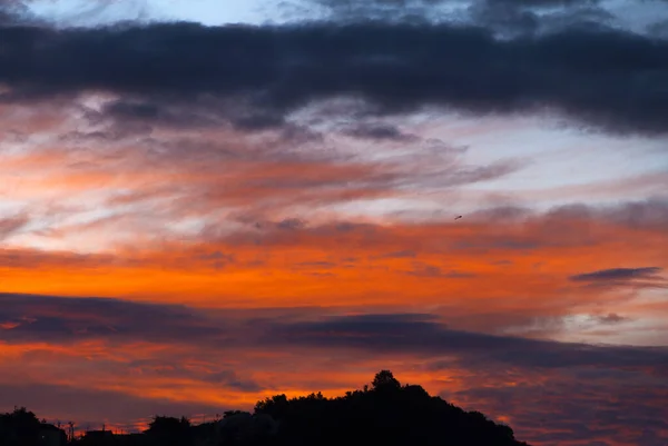 Sunset Guatemala Pollution Free Sky Multicolored Clouds Beautiful Sunset Color — Stock fotografie