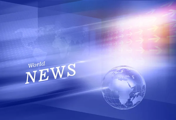 World News Background News Text Και Earth Globe Μπροστά Από — Φωτογραφία Αρχείου