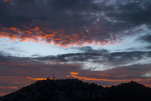 Sonnenuntergang Guatemala Schadstofffreier Himmel Und Bunte Wolken Schöner Sonnenuntergang Farbwolken — Stockfoto