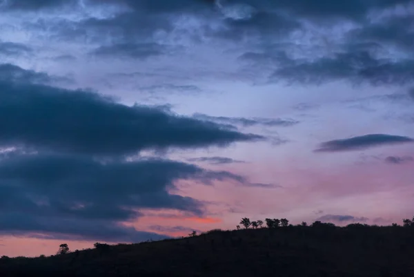 Pôr Sol Guatemala Céu Livre Poluição Nuvens Multicoloridas Belo Pôr — Fotografia de Stock