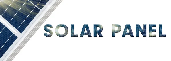 Una Frase Panel Solar Escrito Una Superficie Blanca — Foto de Stock