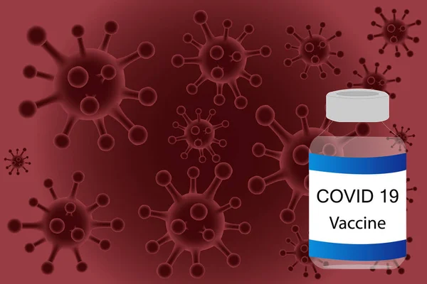 Illustration Vaccin Contre Coronavirus Une Bouteille Vaccin Contenant Des Bactéries — Photo