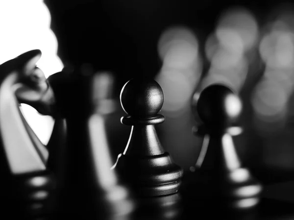 Selective Focus Shot Chess Pieces Arranged Chessboard — Stok Foto