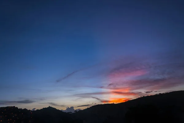 Sonnenuntergang Guatemala Verschmutzungsfreier Himmel Und Bunte Wolken — Stockfoto