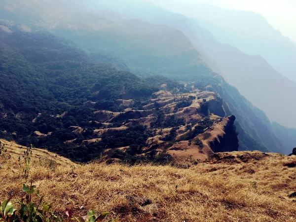 Eine Luftaufnahme Der Lonavala Gebirgskette Mumbai Maharastra Indien — Stockfoto