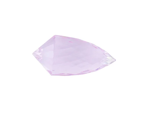 Ein Rosa Quarzkristall Isoliert Auf Weißem Hintergrund — Stockfoto