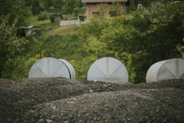 Selective Focus Shot Greenhouses Soil — ストック写真