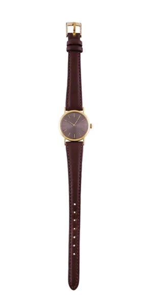 Plan Vertical Une Montre Luxe Avec Des Bracelets Cuir Marron — Photo