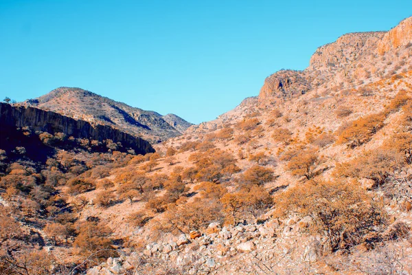 Beautiful Shot Dry Hillsides Blue Sky — Stockfoto