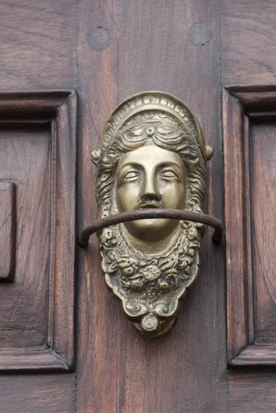 Metal Ornament Front Door House Elegant Rustic Detail Colonial Houses — Φωτογραφία Αρχείου