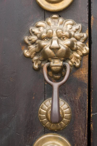 Metal Ornament Front Door House Elegant Rustic Detail Colonial Houses — Φωτογραφία Αρχείου