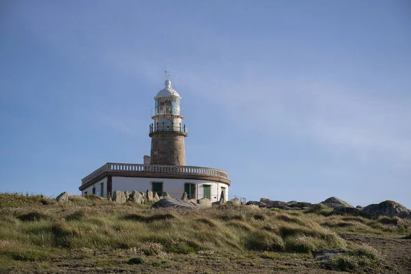 Corrubedo Lighthouse Galicia Spain Surrounded Huge Rocks — Fotografia de Stock