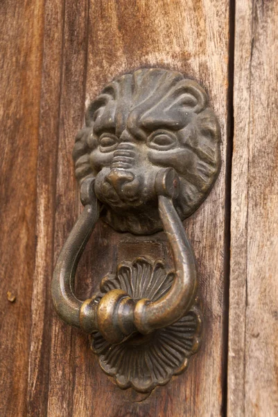 Metal Ornament Front Door House Elegant Rustic Detail Colonial Houses — Zdjęcie stockowe