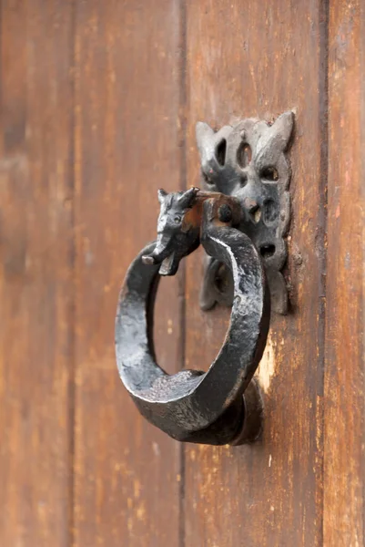 Metallschmuck Der Haustür Elegantes Und Rustikales Detail Den Kolonialhäusern Von — Stockfoto