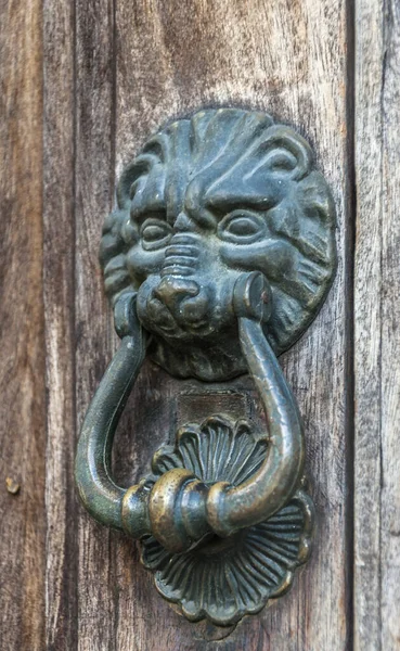 Metal Ornament Front Door House Elegant Rustic Detail Colonial Houses — Stock Fotó