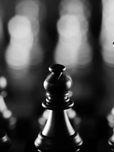 Vertical Shot Chess Piece Blurred Background Stock Photo