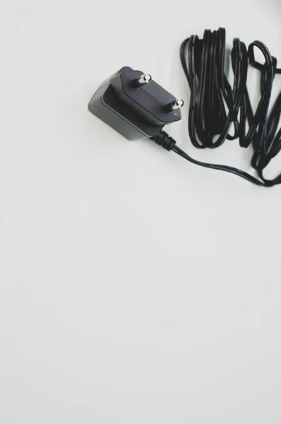 Vertical Shot Wired Charger Adapter Isolated White Background — Φωτογραφία Αρχείου