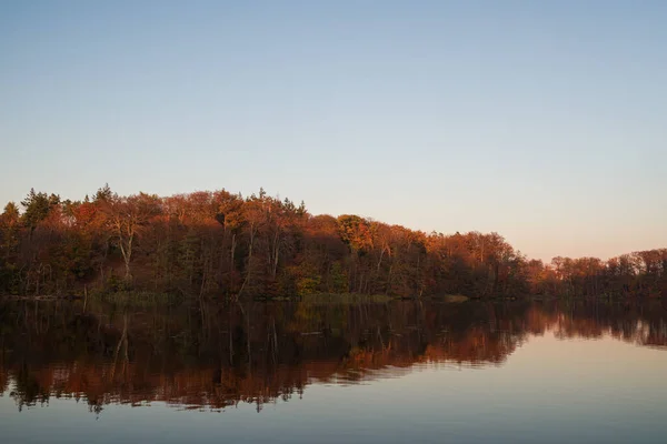 湖に映る秋の森 — ストック写真
