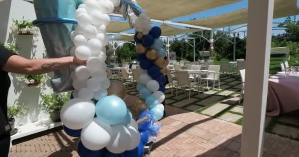 ヴィラコスタンザの結婚式とイベント会場の場所は 長いロックダウン後の最初のイベントの準備をしています — ストック動画