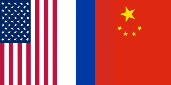 Usa Russia China Flags Backgrounds — Stock Photo, Image