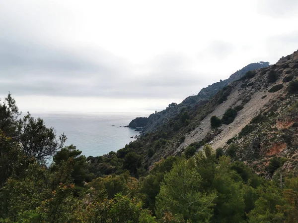 Die Klippen Meer Von Maro Cerro Gordo Andalusien — Stockfoto