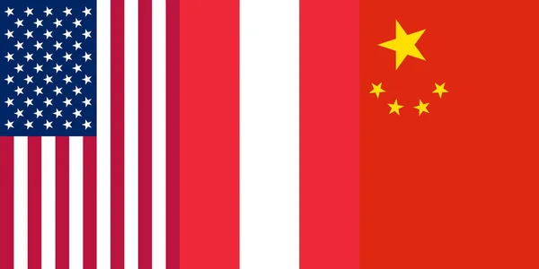Usa Austria China Flags Backgrounds — Stock Photo, Image