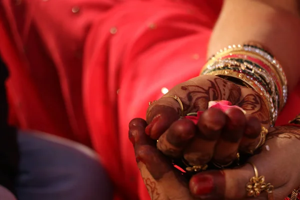 Hermosos Detalles Una Boda India — Foto de Stock