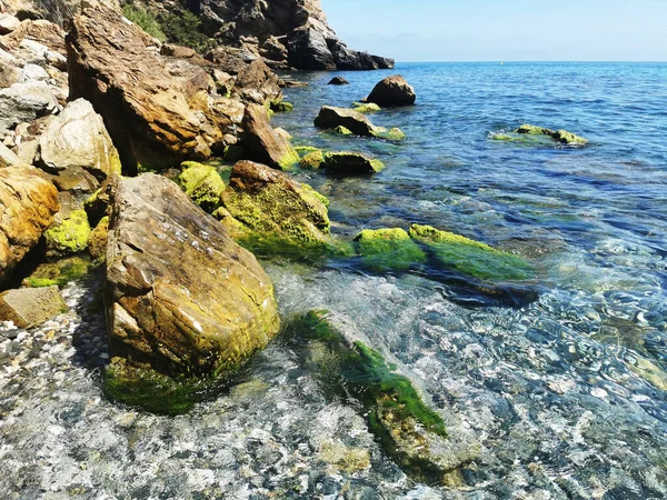 Playa Enmedio Cabo Gata Vacker Sommardag Almeria Medelhavet Spanien — Stockfoto