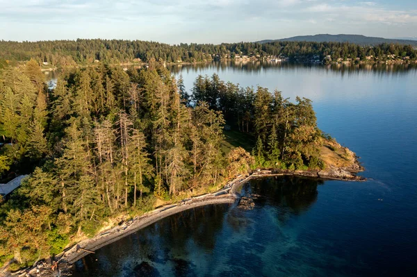 Een Luchtfoto Van Moses Point North Saanich Vancouver Island Canada — Stockfoto