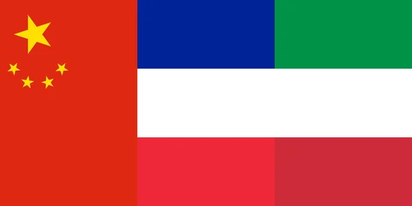Κίνα Γαλλία Και Ιταλία Σημαίες Για Υπόβαθρα — Φωτογραφία Αρχείου