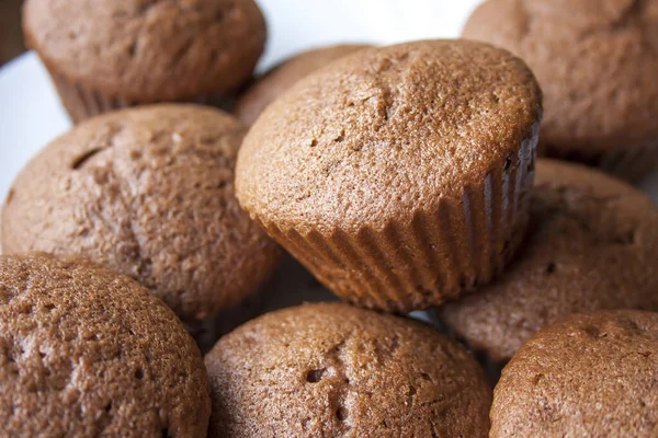 Eine Nahaufnahme Von Leckeren Schokoladen Cupcakes — Stockfoto