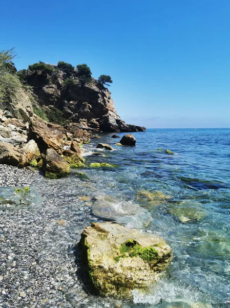 Playa Enmedio Cabo Gata Einem Schönen Sommertag Almeria Mittelmeer Spanien — Stockfoto