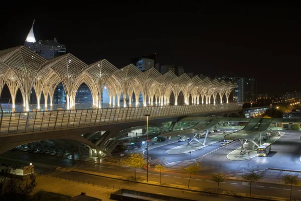 Una Toma Ángulo Alto Estación Tren Oriente Lisboa Portugal Durante — Foto de Stock