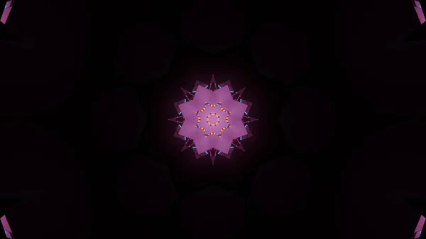 在黑色背景下明亮的紫色几何形状的三维渲染 — 图库照片