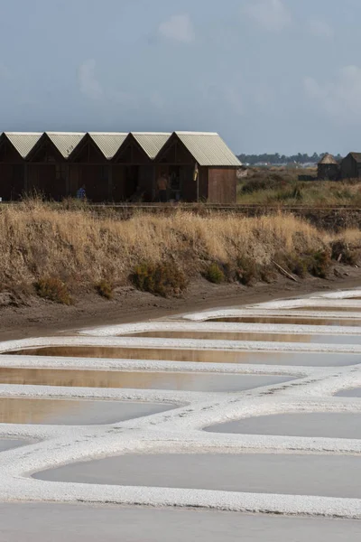 Vertical Shot Salt Flats Castro Marim Algarve Portugal Daylight — Stock Photo, Image