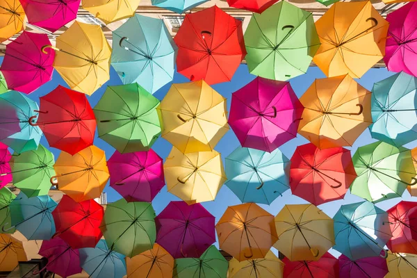 Village Royal Colorido Umbrella Sky Paris França — Fotografia de Stock