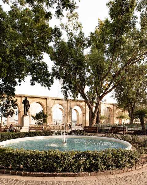 Los Jardines Del Alto Barrakka Valeta Una Famosa Atracción Malta — Foto de Stock