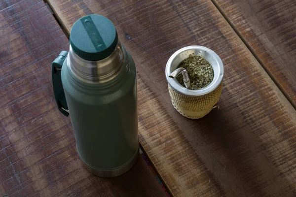 Vertical Closeup Cup Yerba Mate Infusion Thermos Stock Photo by ©Wirestock  493203292