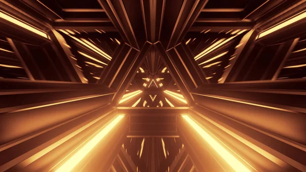 Тривимірне Відображення Геометричних Форм Коричневих Світлодіодних Ліхтарів Темному Тлі — стокове фото