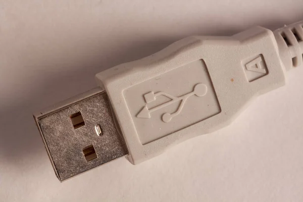 Uma Tomada Aérea Adaptador Usb Fundo Isolado — Fotografia de Stock