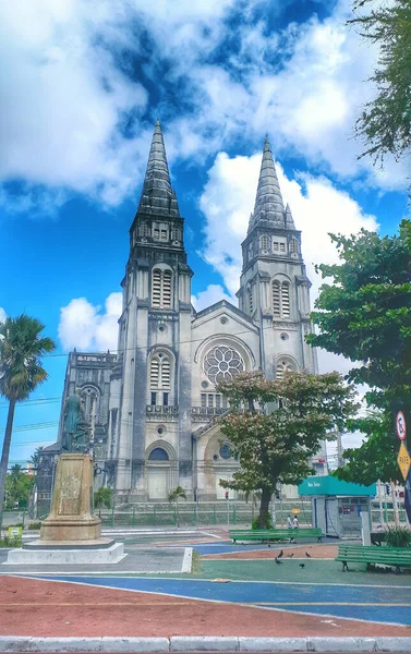 Disparo Vertical Catedral Metropolitana San José Fortaleza Brasil Durante Día — Foto de Stock