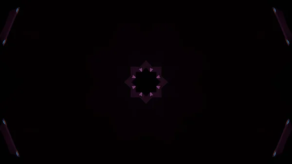 Representación Formas Geométricas Púrpuras Brillantes Sobre Fondo Negro — Foto de Stock