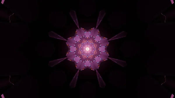 Рендеринг Светящихся Фиолетовых Геометрических Фигур Черном Фоне — стоковое фото
