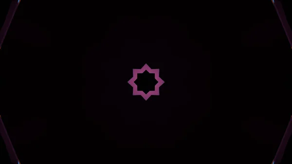Rendu Formes Géométriques Violet Brillant Sur Fond Noir — Photo
