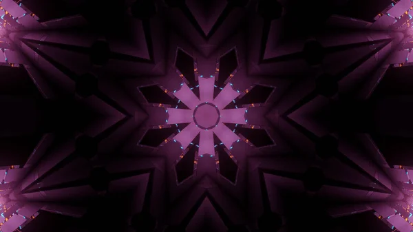 Rendering Glowing Purple Geometric Shapes Dark Background — Stockfoto