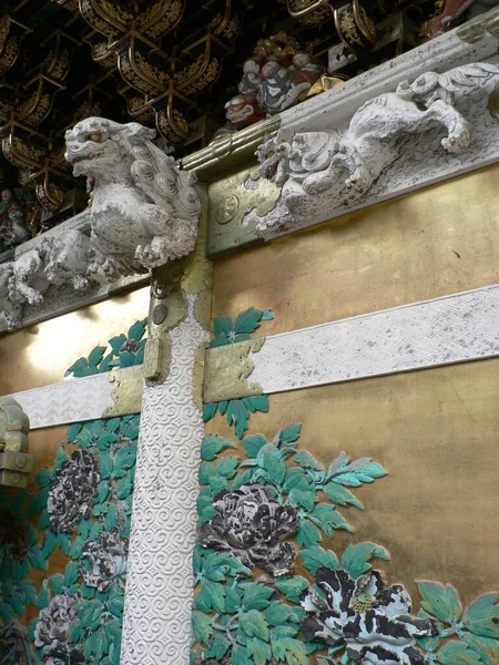 Decorative Sculpture Lions Shinto Shrine Tosho Nikko Japan — Stock Photo, Image