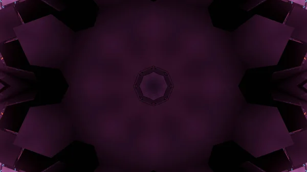 暗い背景に輝く紫の幾何学的形状の3Dレンダリング — ストック写真
