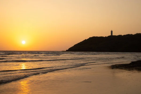 Scenic View Waves Beautiful Seaside Sunset — Foto de Stock