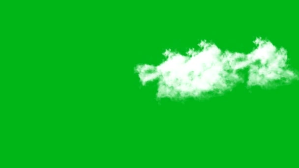 Nuvens Brancas Sobre Fundo Verde — Vídeo de Stock