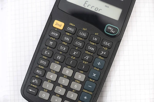 Closeup Shot Calculator Showing Error — Stock Photo, Image